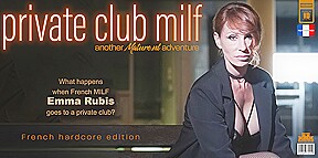 Emma Rubis Is A Hot French Milf That Has Hardcore Sex With A Younger Man In A Private Club
