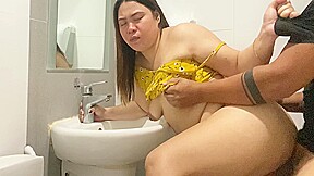 Filipina Big Ass Sneaky Fuck In The Bathroom